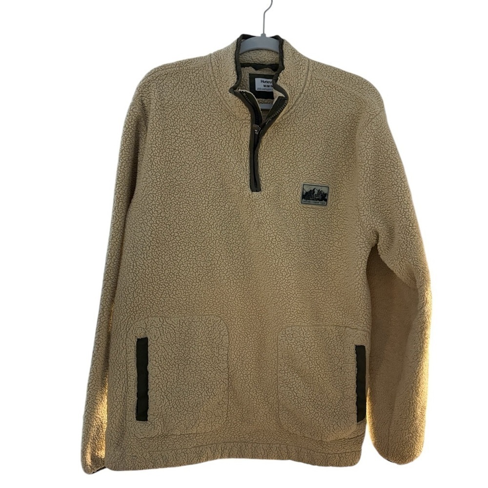 HURLEY K2 Camper Fleece Soft Zip-up Jacket In Light Beige